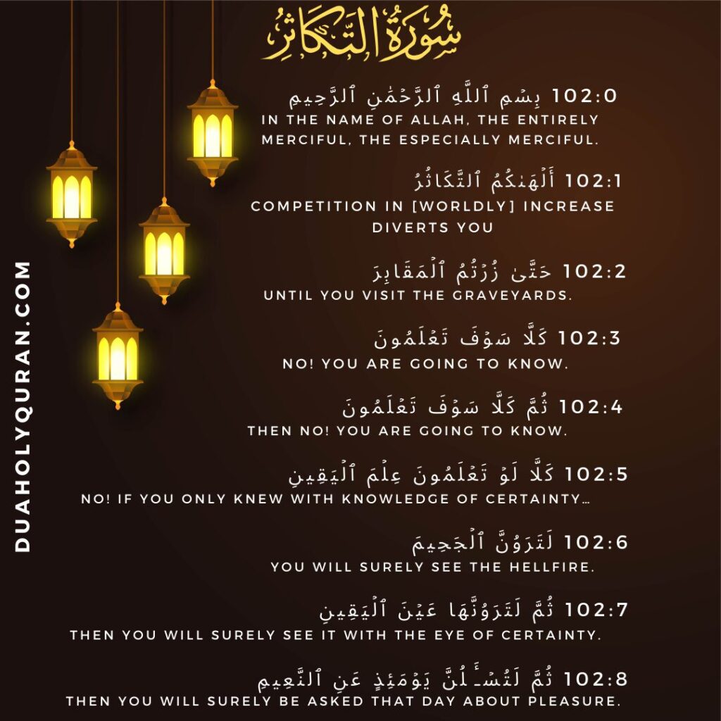 SURAH AT-TAKATHUR(102) with English Translation