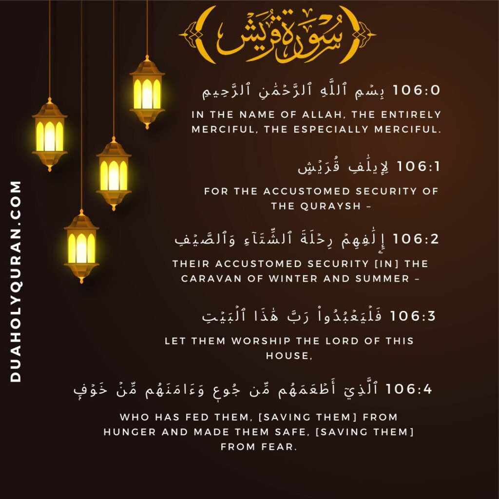 Surah Quraysh(106) with English translation